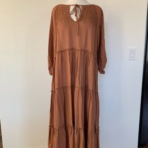 Long sleeve maxi tiered dress